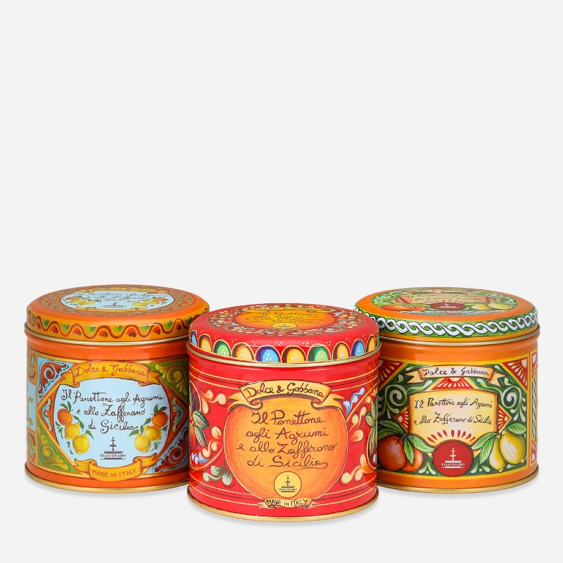 Dolce & Gabbana Citrus & Saffron Mini Panettone 100g assorted tins