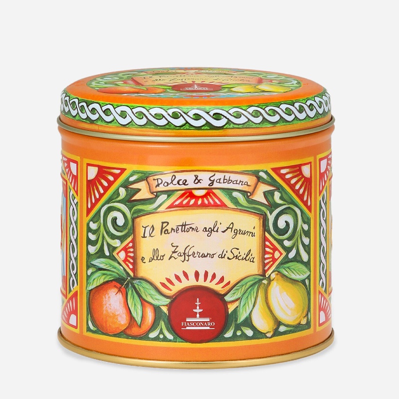 Dolce & Gabbana Citrus & Saffron Mini Panettone 100g green tin