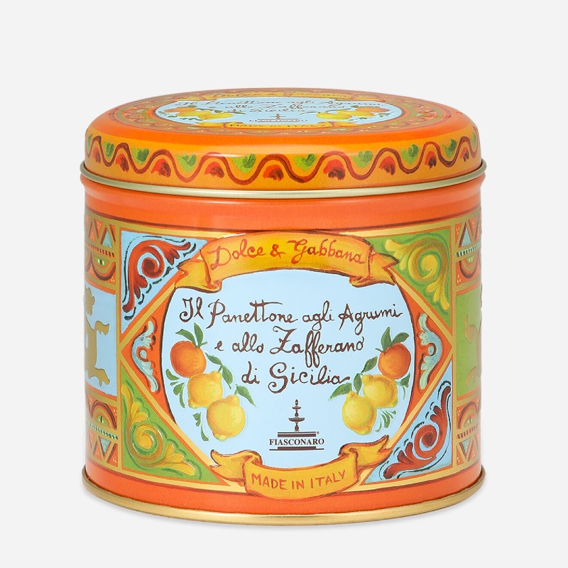Dolce & Gabbana Citrus & Saffron Mini Panettone 100g orange tin